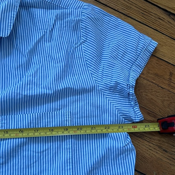 Striped Pajama Set in Large Blue White Stripes - Picture 4 of 5